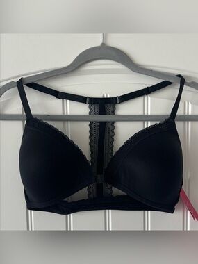 Xhileration Black‎ Wireless Lace Racerback Bra 36C NWT